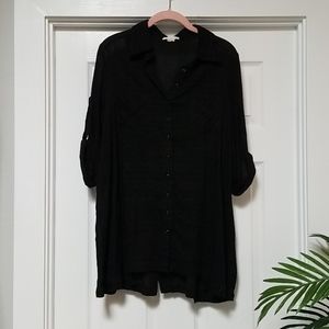 Black button down tunic